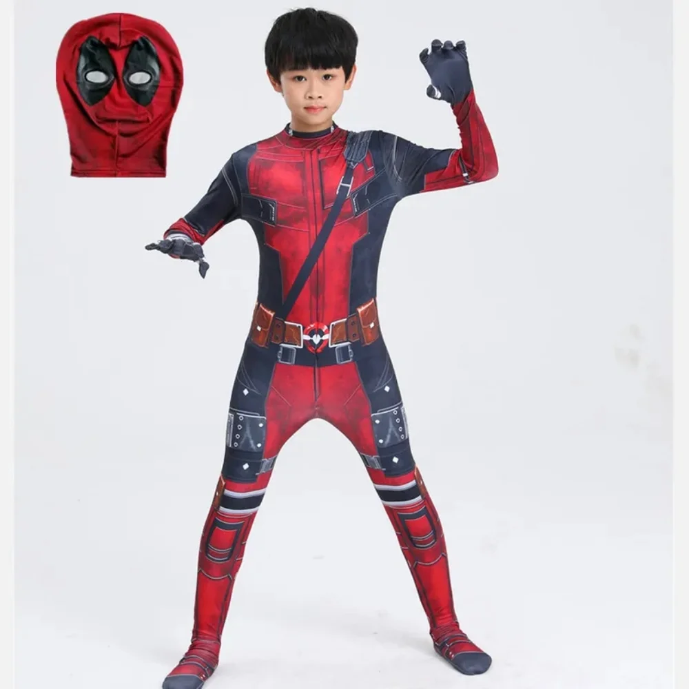 Size 8-9 Kids Deadpool Boys Halloween Marvel Costume 8-9 years Deadpool Onesie